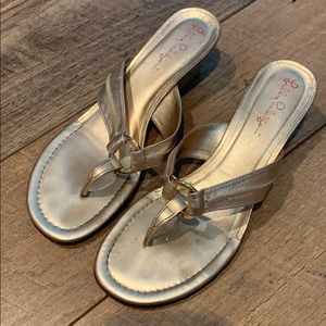 Lilly Pulitzer gold McKim wedge sandals